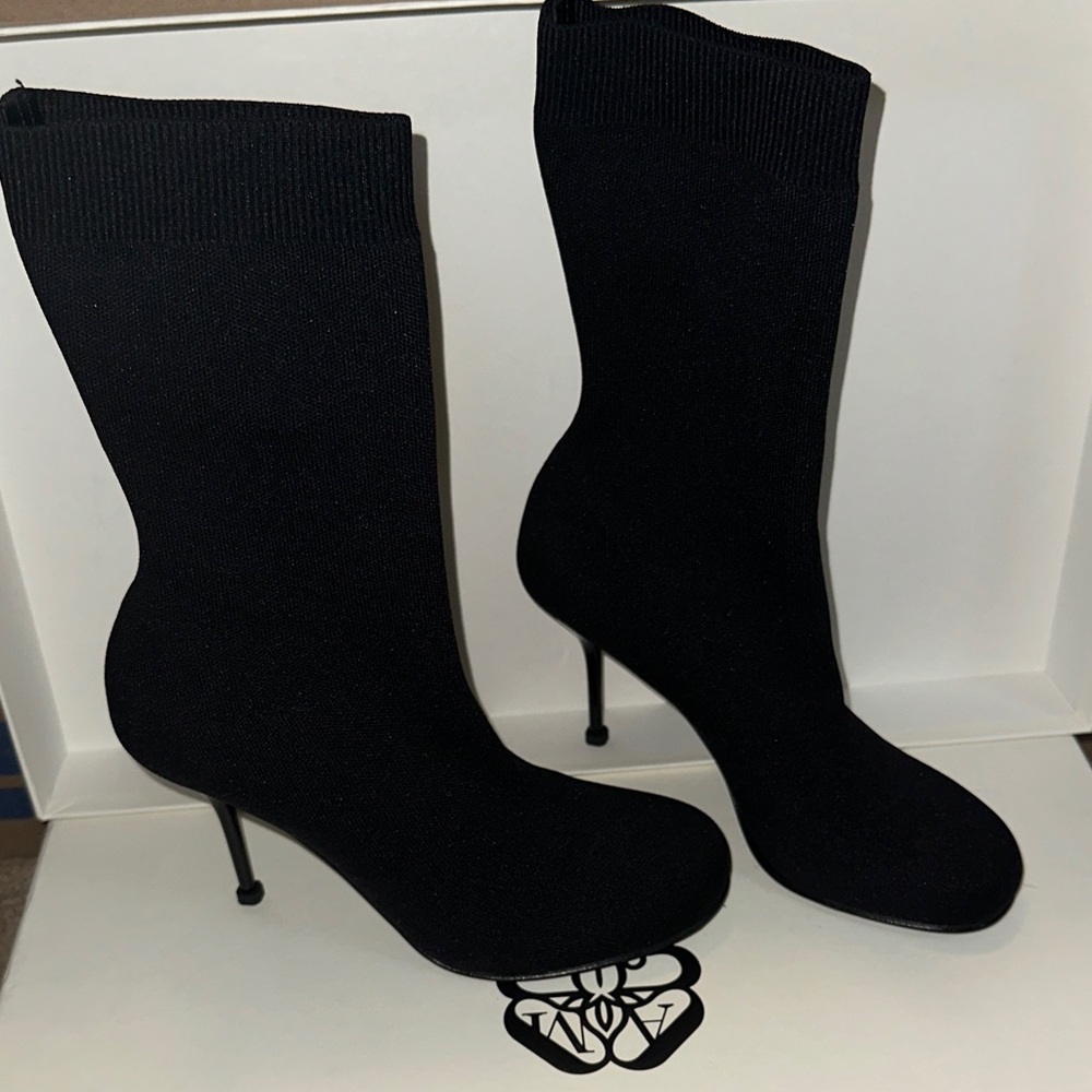 Alexander McQueen Black Sock Heel Boots